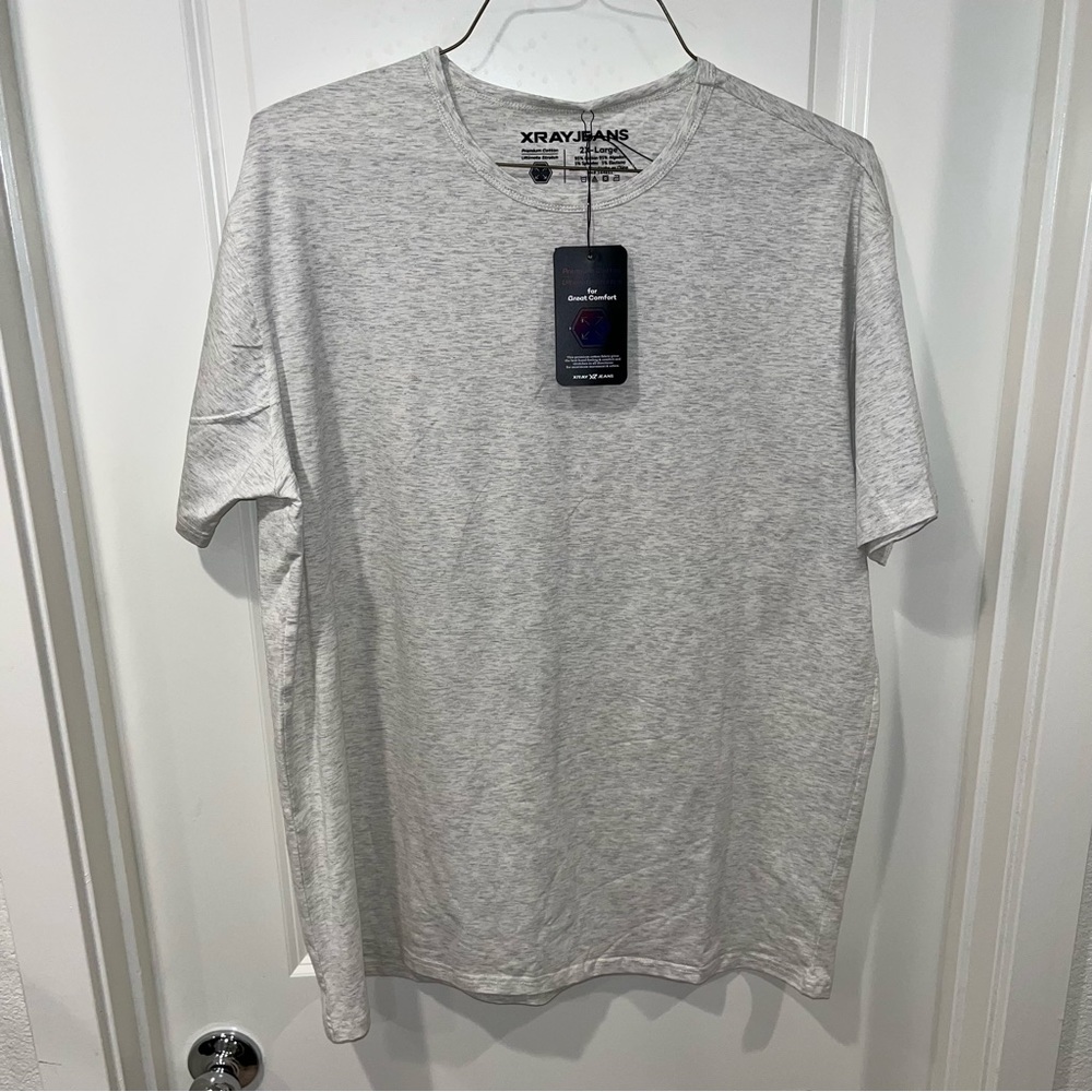 New with tag X-Ray Jeans Men's T-Shirt Short Sleeve white/gray Size 2XL